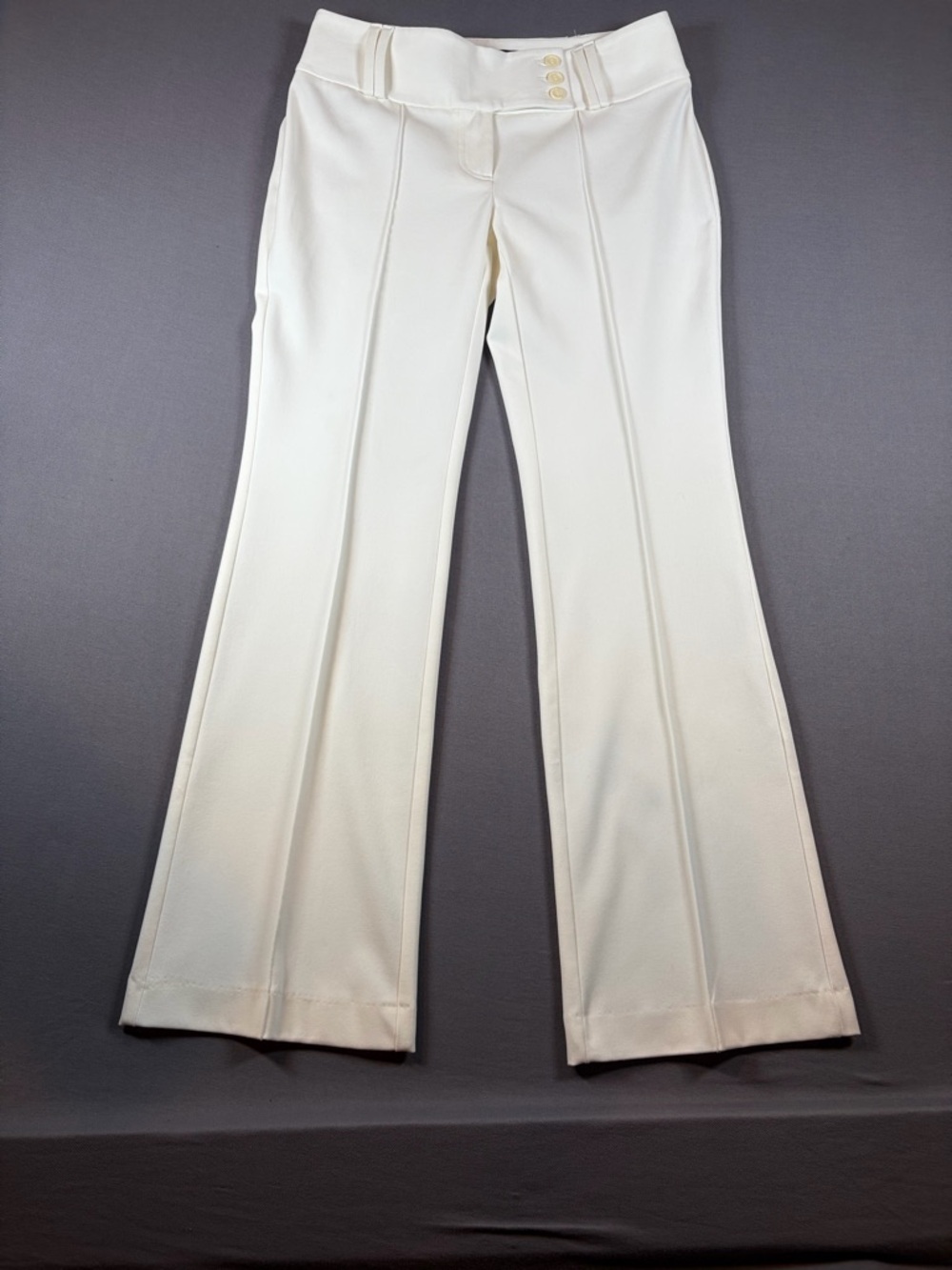 INC International Concepts Ivory Office Workwear Bootcut Front Seam Pants Size L